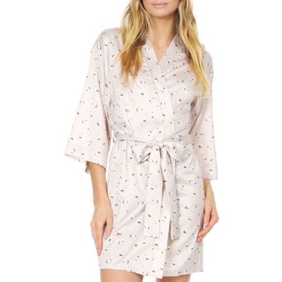 Flora Nikrooz Katrina Charmeuse Robe Floral Print Size XL - Picture 1 of 4